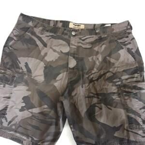 Wrangler Mens Size 42 Gray Camo 100% Cotton Cargo Pockets Grunge Short